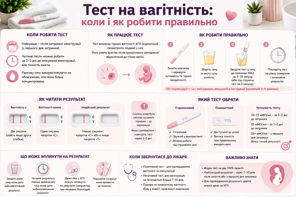 Інструкція, коли та як правильно робити тест на вагітність